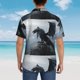 thumbnail image 4 of Balery Valley Gray Dragon Camisas hawaianas de manga corta para hombre, camisas playeras de corte holgado, camisas de vacaciones con botones,Large, 4 of 7