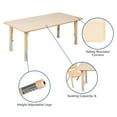 thumbnail image 5 of Flash Furniture 23.625"W x 47.25"L Rectangular Natural Plastic Height Adjustable Activity Table Set with 4 Chairs, 5 of 10