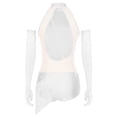 thumbnail image 2 of Aiihoo Robe de Danse Latine à Franges pour Femmes Jazz Tango Rumba Justaucorps de Gymnastique avec Gants Blanc G, 2 of 7