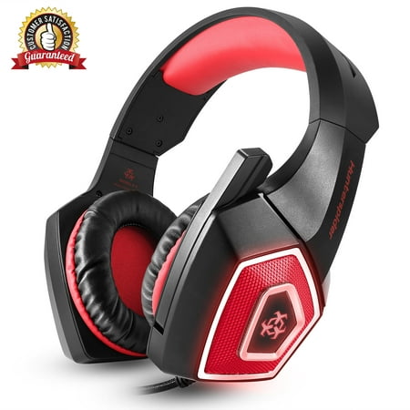 Hunterspider V1 Gaming Headset Best for Xbox One, PS4, PC - 7.1 Best Surround Stereo Sound, Noise Cancelling Mic, 3.5mm Soft Breathing Over-Ear Game (Best Looking Gaming Headset)