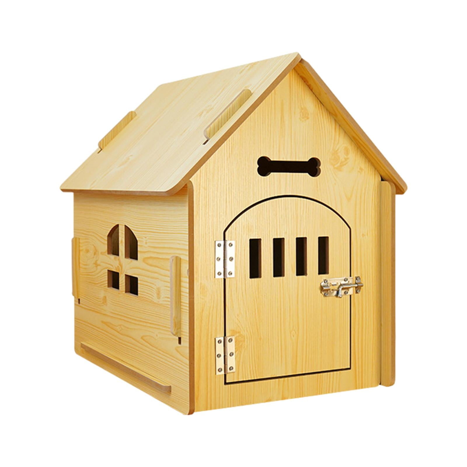 Stgfyxgs Wooden Pet House Dog Kennel Wooden Outdoor Indoor Breathable Cat Bed with Removable Roof for Guinea Pig Hamster Play Sleeping 44cmx57cmx58.5cm