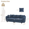 thumbnail image 3 of Carolayne 90‘’ Modern 3 Seater Upholstered Sofa with 2 pillows for Living Room, Blue, 3 of 10