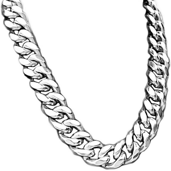 Mens 316L Stainless Steel Miami Cuban Link Chain Heavy Necklace 22MM Thick 24" Inch