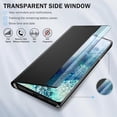 thumbnail image 6 of for Samsung Galaxy S20+ 5G Case View Clear Smart Window Leather for Samsung S20+ Case Slim Mirror Hard PC Kickstand Luxury Flip Shockproof Galaxy S20 Plus Cover (Black), 6 of 15