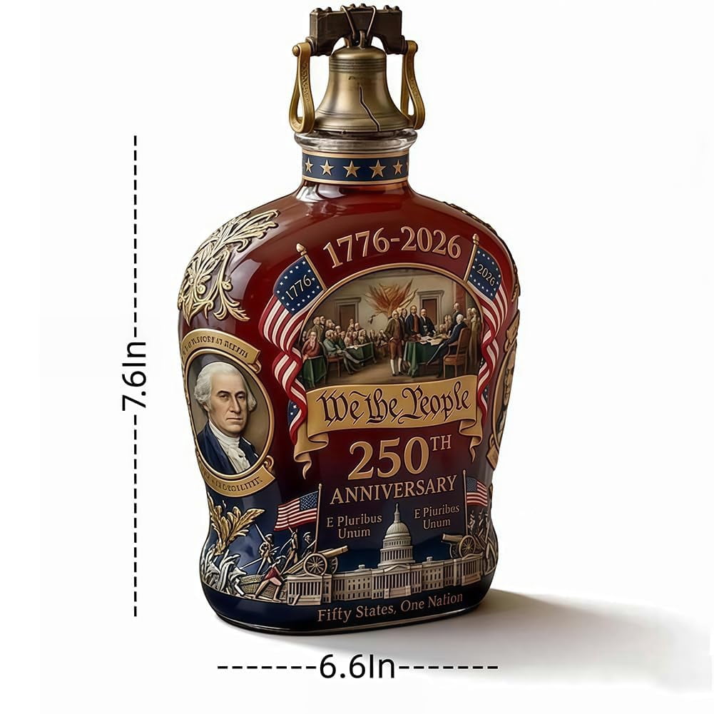 250th Anniversary Whiskey Bottle, We The People 250th Anniversarys Personal Reserve Bottles, Independence Day Patriotic Gift for Liquor Scotch Bourbon or Wine