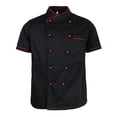 thumbnail image 1 of Ruiboury Chef Jacket Uniform Short Sleeve Hotel Kitchen Chefwear Cook Coat Black 2XL, 1 of 6