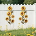 thumbnail image 4 of Leojiow Metal Sunflower Wall Outdoor 3D Flower Stickers For Living Room Garden Summer Decorative Art Peel And Stick Home Stickers 30X14.6Cm Yellow, 4 of 6