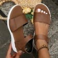 thumbnail image 2 of qkdmdw Coffee Women'S Fashion Wedge Sandals Platform Pu Round Toe Casual Summer Beach Shoes Soft Sole Outdoor Indoor Comfortable, 2 of 8