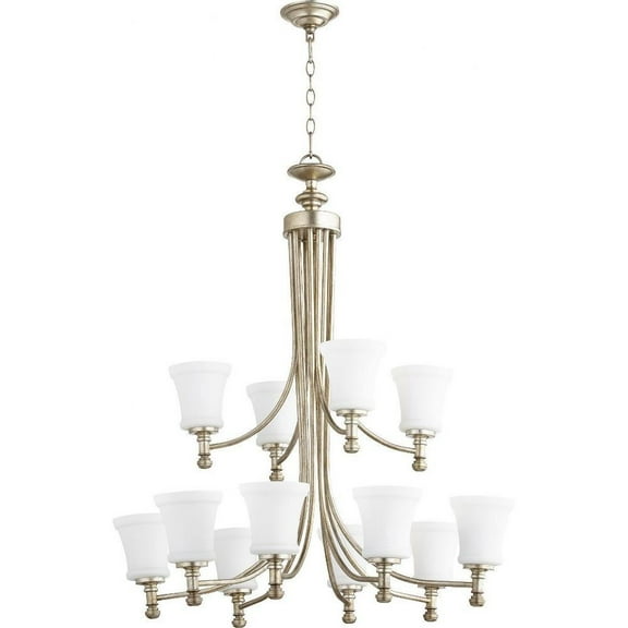 Transitional Twelve Light Chandelier-Aged Silver Leaf Finish Bailey Street Home 183-Bel-2534914