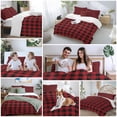 thumbnail image 5 of 3 Piece Rustic Checkered Duvet Cover Set Twin Size, Microfiber Comforter/Quilt Cover with Corner Ties and 2 Pillowcases, Black Red Buffalo Plaid All Season Soft Bedding with Zipper Closure, 5 of 8