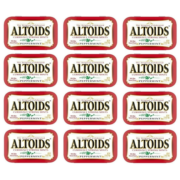 ALTOIDS Curiously Strong Breath Mints, Individual Packs, 1.76-Ounce Tins - Peppermint - Great For Holidays, Parties, Gifts & More! Peppermint - 1.76 Ounce, 3