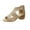 Beige, variant on Anuirheih Women's Summer Fashion Fish Mouth Rhinestone Hollow Out Sandals Back Zipper Middle Heels Sandals Sandals Women (Gold)