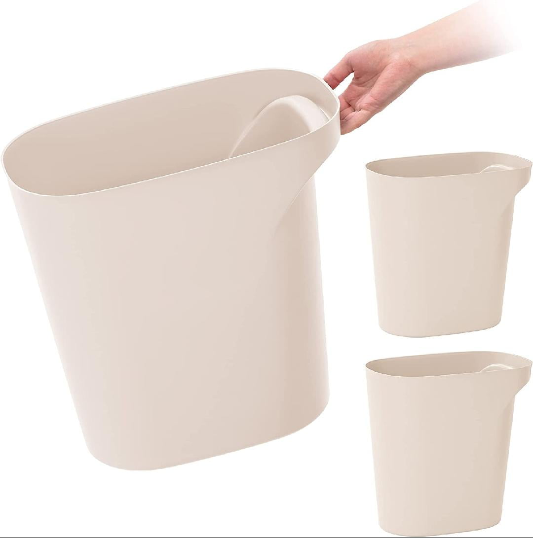 6 Gallon / 24 Quart Plastic Wastebasket Trash Cans for Home, Office