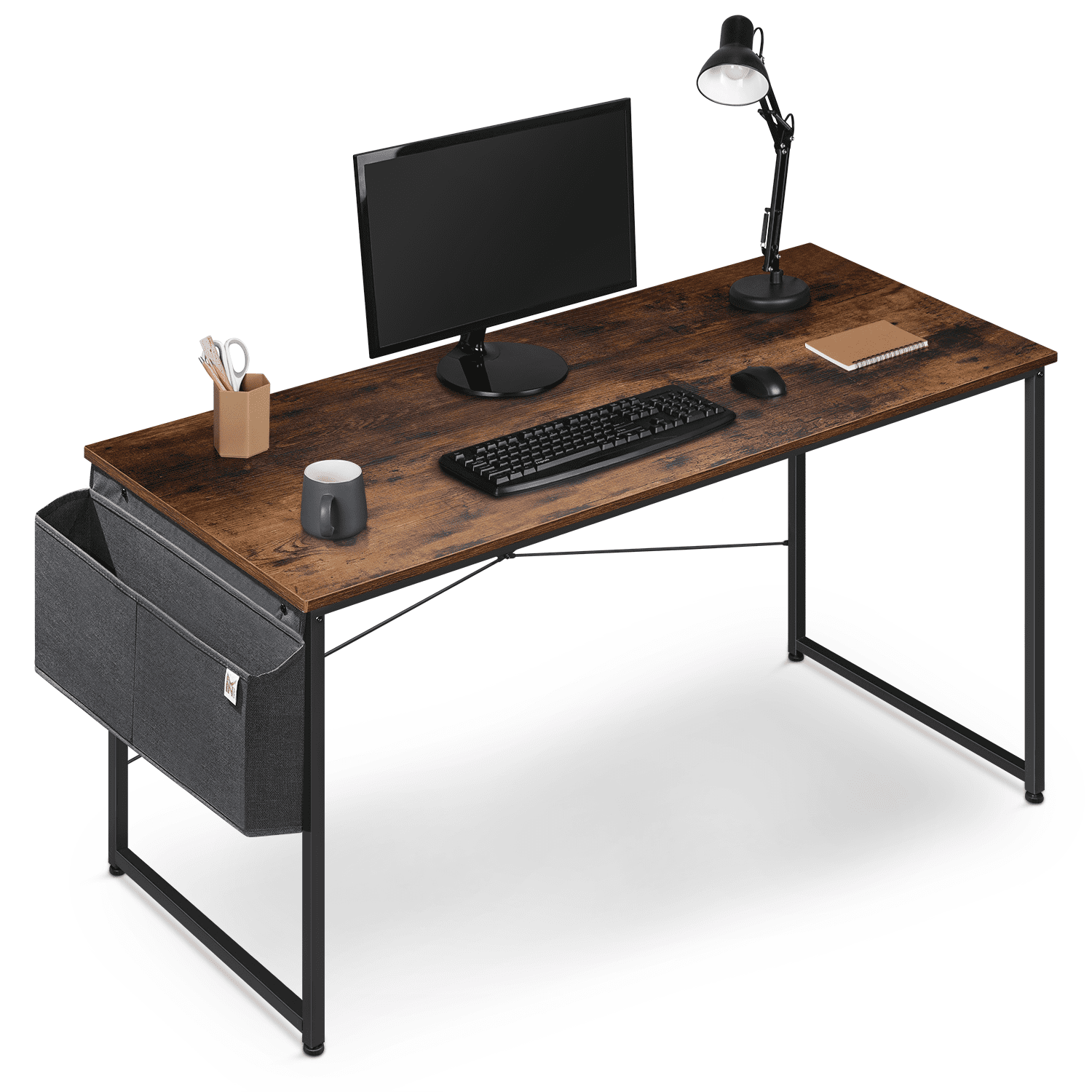 MoNiBloom 55 inches Computer Desk with Storage Bag, Workstation Table