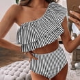 thumbnail image 4 of DPTALR Maillot de Bain Femme une Épaule Imprimé Bikini Ensemble de Plage, 4 of 8