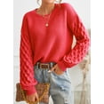 thumbnail image 4 of Cupshe Women's Sweater Long Sleeve Crewneck Sweaters Cable Knit Tops, 4 of 7
