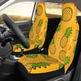 thumbnail image 4 of ZNDUO Yellow Cartoon Pineapple Pattern Car Seat Cover, Breathable Polyester Universal 2 Pcs Car Seat, 4 of 8