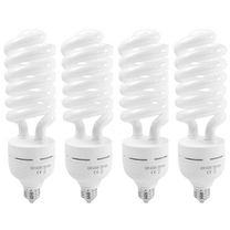 Foto&Tech Photography Daylight Bulb 65W 6500K 110V White Spiral Fluorescent Light Bulb Studio Light for Photography and Daylight Video Lighting (4 Pack)