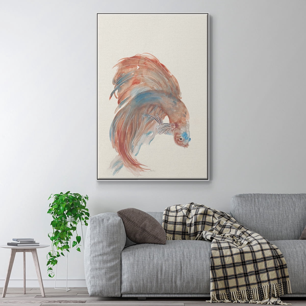 Betta III Framed Premium Gallery Wrapped Canvas - Ready to Hang - 17 x 25 - White Floating Frame