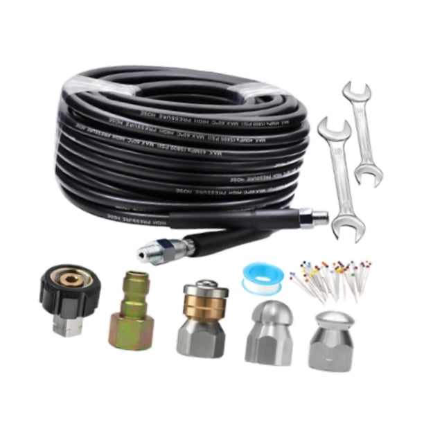 Kit Desatascador de Manguera de Drenaje con Conectores para Lavadora a Presión Uso Reforzado Material Metálico Fácil Conexión Adecuado para Limpieza D Estilo B