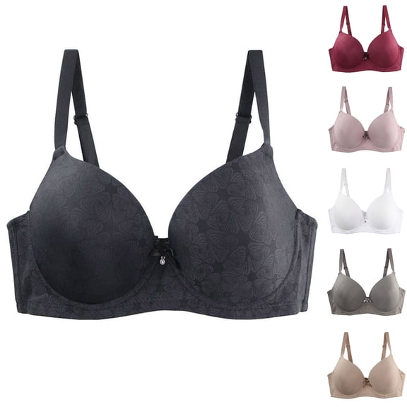 HOMBOM Unlined Bras for Women Push-Up Comfortable Plus Size Bralette Bras Black Wireless Comfortable Spaghetti Straps Brassiere 44C