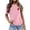 Pink, variant on Short Sleeve T Shirts For Women Strawberry Print Stylish Crew Neck Summer Tops Tees