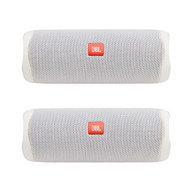 Parlantes Bluetooth JBL Flip 5 Blancos Portátiles e Impermeables x2