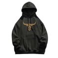 thumbnail image 4 of Mens Sweatshirts Long Sleeve Casual Casual Bull Head Graphic Drawstring Hoodie Comfortable Blend Pullover Sweatshirt Wear Casual Pullover Hoodies, XS-4XL, 4 of 5