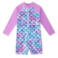 thumbnail image 7 of LYMAYTER 4-9Y Girls Long Sleeve Swimsuit Onesies UPF 50+ UV Swimwear Zipper Rash Guard Bathing Suit for Kids Toddler, 7 of 7