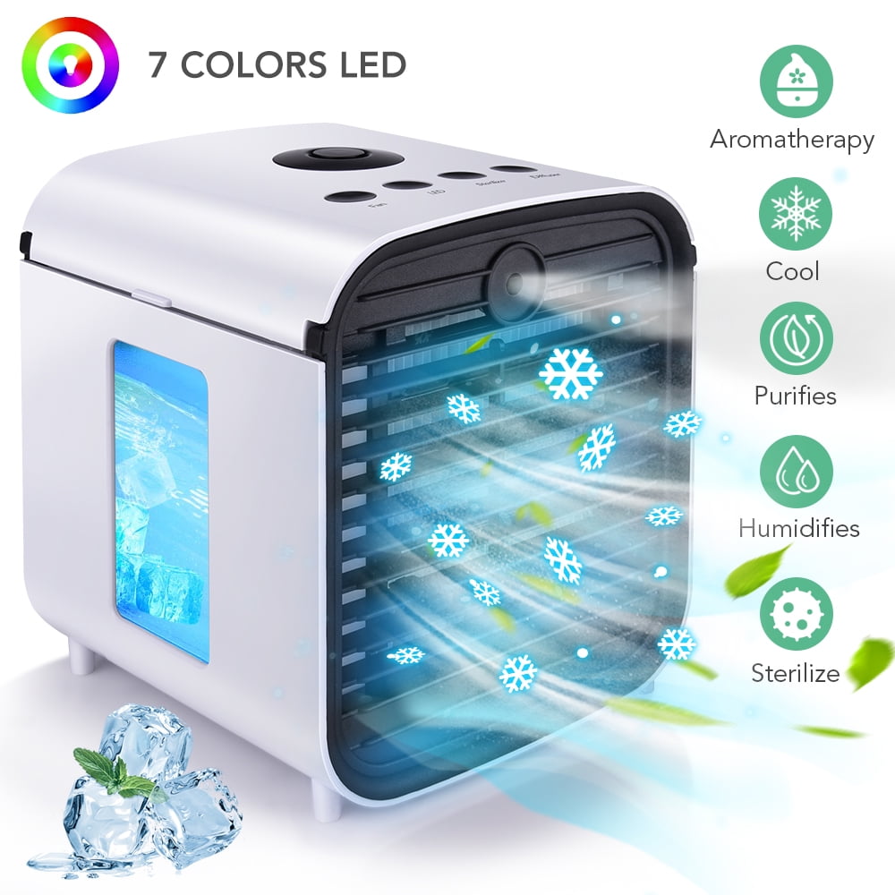 Portable Air Conditioner 4 In 1 Small Personal USB Cooler Humidifier Purifier, 