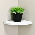 thumbnail image 3 of WELLAND 7-Inch Floating Corner Shelves Wall Mounted Shelves Display Rack, 7" W x 7"D x 0.6"H, Set of 2, White, 3 of 7