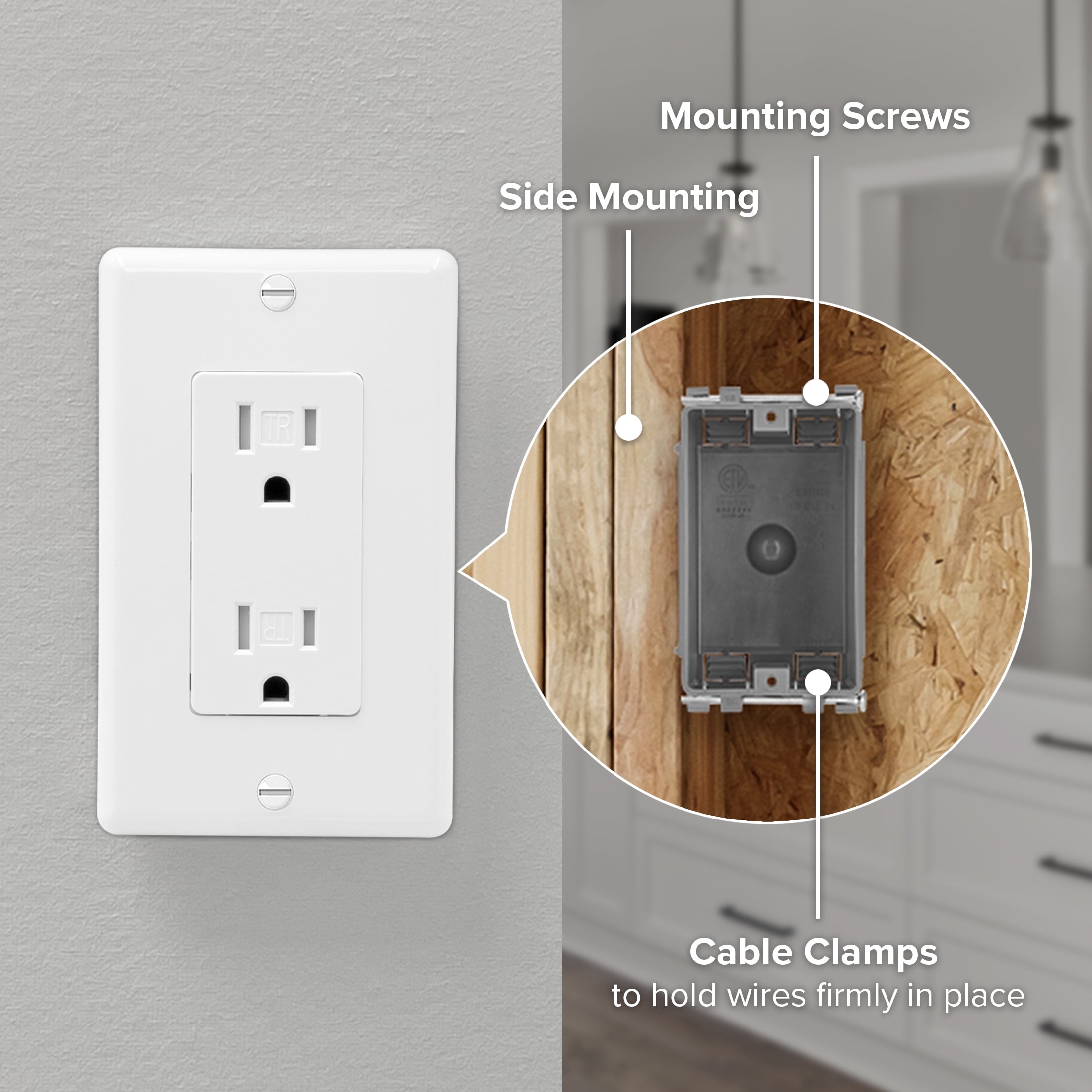 Maxxima 1 Gang 18 cu. in. PVC New Construction Electrical Switch and Outlet Junction Box, ETL Listed, Gray (10 Pack)