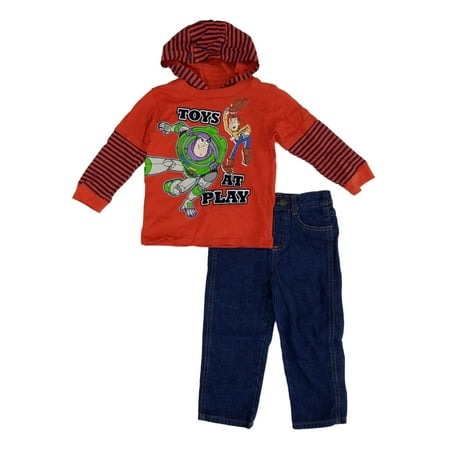 Disney Pixar Toy Story Infant & Toddler Boys Buzz Woody Hooded Shirt & Jean Set