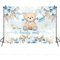 thumbnail image 3 of We Can Bearly Wait Baby Shower Backdrop for Boy Boho Blue Bear Baby Shower Decorations Balloon Bearly Wait Pampas Grass Banner Photo Booth Props, 3 of 8