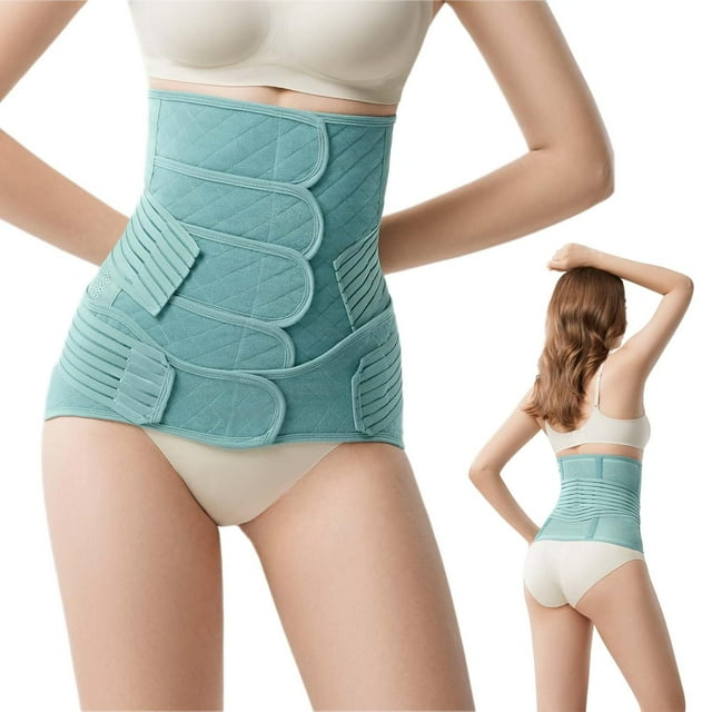 Ceinture Abdominale Post-Partum - Soutien de Récupération Post-Partum, Ceinture de Modelage et de compression Abdominale Ajustable avec Soutien Pelvien, Convient aux Accouchements Vaginaux et par Césarienne, design Matelassé Élégant.