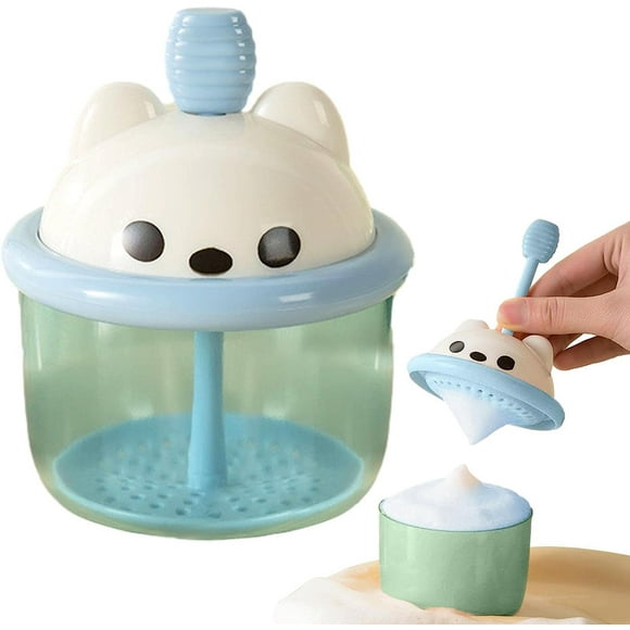 Skin Care Marshmallow Whip Maker(Blue) - Rich Foam Maker for Facial Care Whisk,Cute Foam Cup for Skin Cleansing