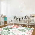 thumbnail image 3 of Area Rugs Indoor Non-Slip Rectangle Rug 5x8 Ft Summer Ocean Sage Green and Red Coral Starfish Seashells Rug Rubber Backing Floor Mats Non Shedding Home Decor Carpet for Entryway Living Room, 3 of 8