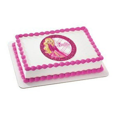 Barbie All Dolled Up Personalized Edible Cake Image Topper Walmartcom