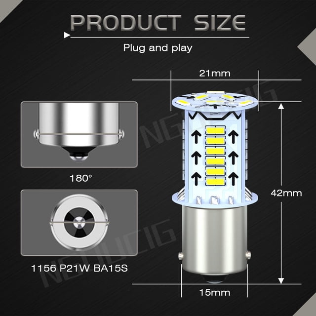 NGOUCIG Modo De Parpadeo Y Fluido Bombilla LED Estroboscópica Flash 1157 Señal Luz De Freno BAY15D P21/5W Lámpara Trasera De Motocicleta Coche Marcha Atrás 1156 BA15S T20 7440 7443