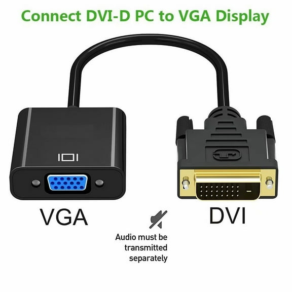 DVI-D to VGA Adapter, ZMART DVI-D 24 1 to VGA Male to Female Adapter