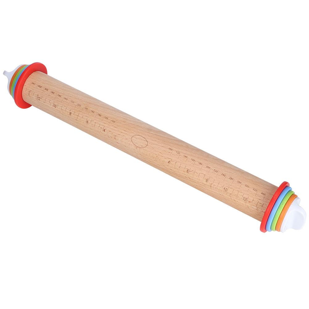 LYUMO Dough Rollers,Wood Adjustable Thickness Rolling Pin Flour Stick