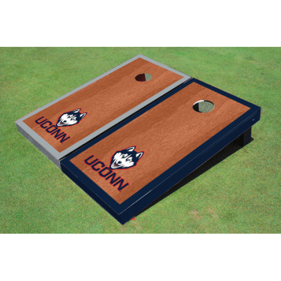 University of Connecticut "UConn" Rosewood Alternating Border Cornhole Boards