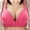 Hot Pink, variant on HOMBOM Women's Bras No Underwire Push-Up Full Coverage Wire-Free Front Buckle Bras Comfortable Bra for Older Women Watermelon Red