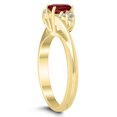 thumbnail image 2 of SZUL Women's 6X4MM Garnet and Diamond Twist Ring in 10K Yellow Gold, 2 of 4
