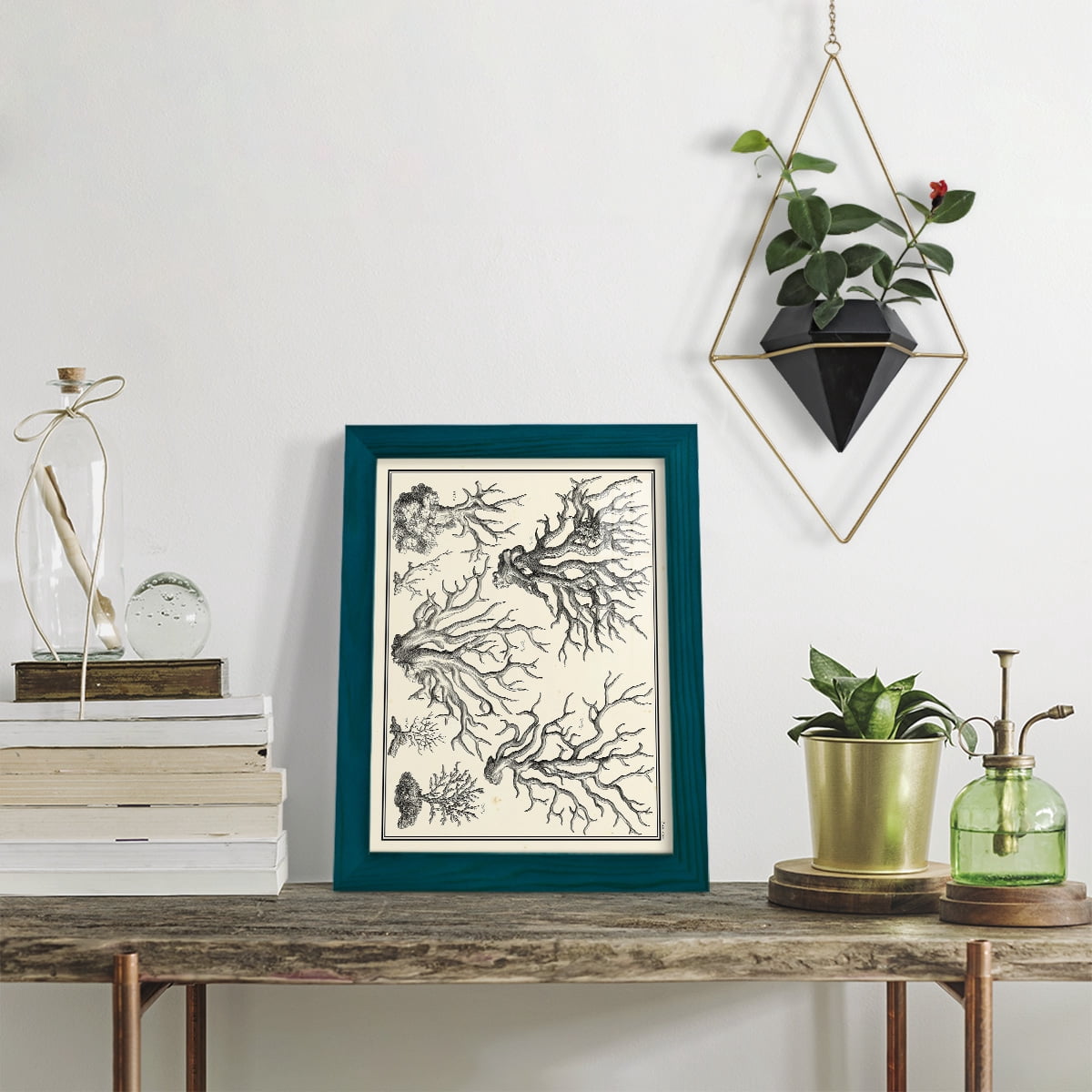 Aegean Collection III -Framed Print w/glass-Ocean Blue