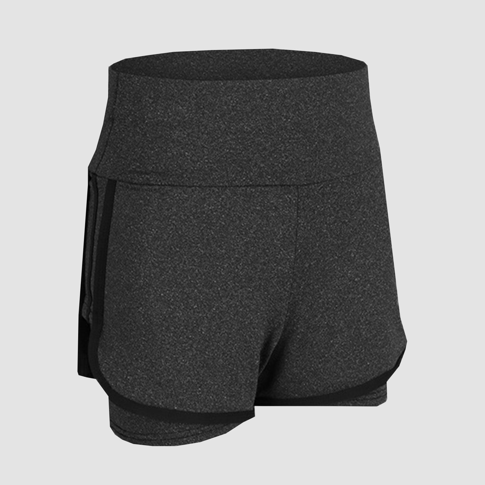 Homgeek Women Running Shorts 2in1 Wide Waistband Coverage Layer