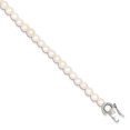 thumbnail image 1 of 925 Sterling Silver Slightly Off-Round White Freshwater Cultured Pearl Bead Bracelet, 1 of 1