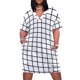thumbnail image 1 of Vestido de verano holgado con bolsillos para mujer traje con estampado de ventana blanco y negro, 1 of 6