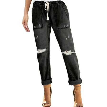Women Stretchy High Waisted Relativity Leggings Straight Leg Starp Boyfriend Jean Pants for Women 24 Jeans Frayed Ankle Denim Boot Cut Pants for Women Pants