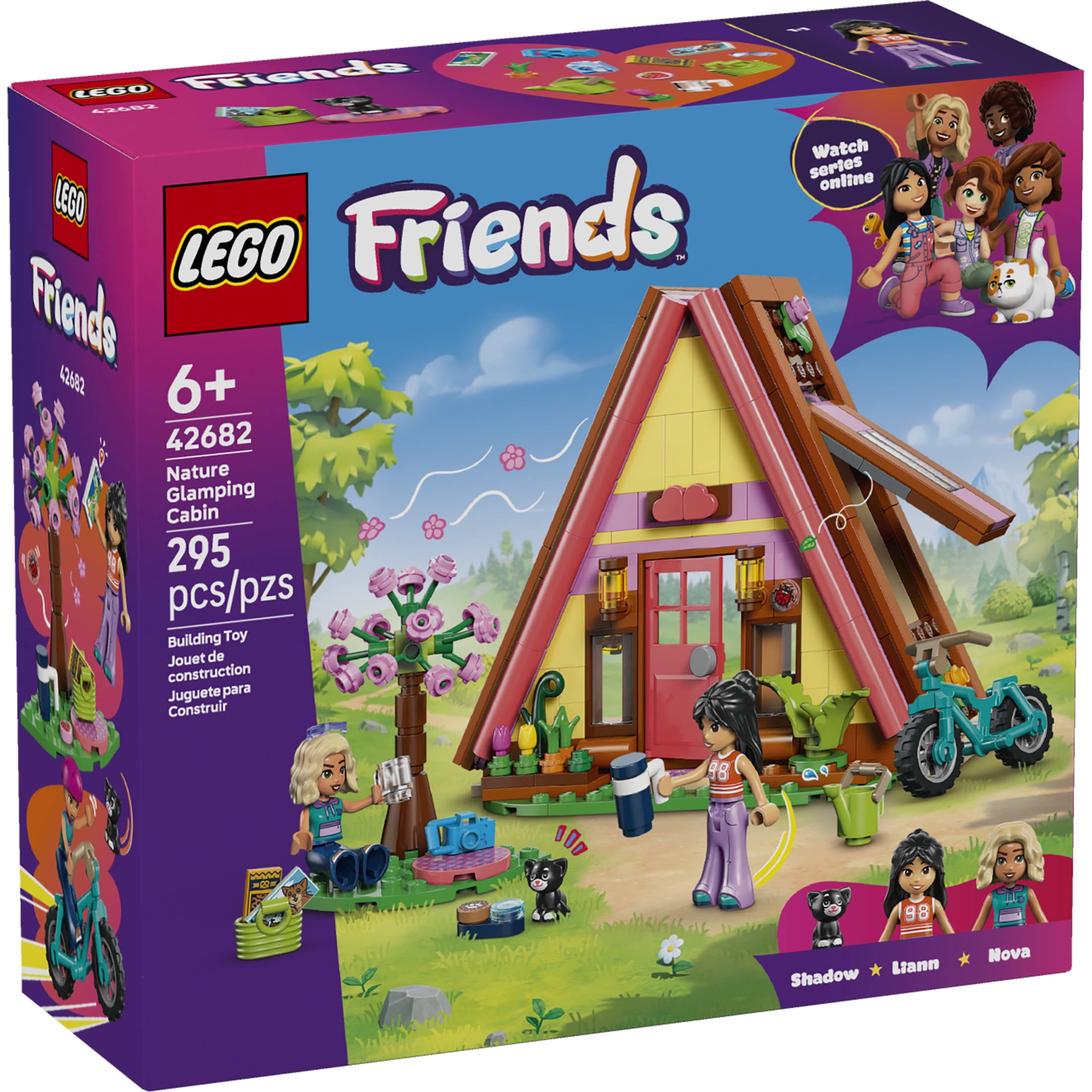 LEGO Friends Nature Glamping Cabin - Building Toy for Girls & Boys, Ages 6+ - Toy Figures & Playset for Kids - Includes 2 Minidolls & a Kitten - Gift for Birthdays - 42682